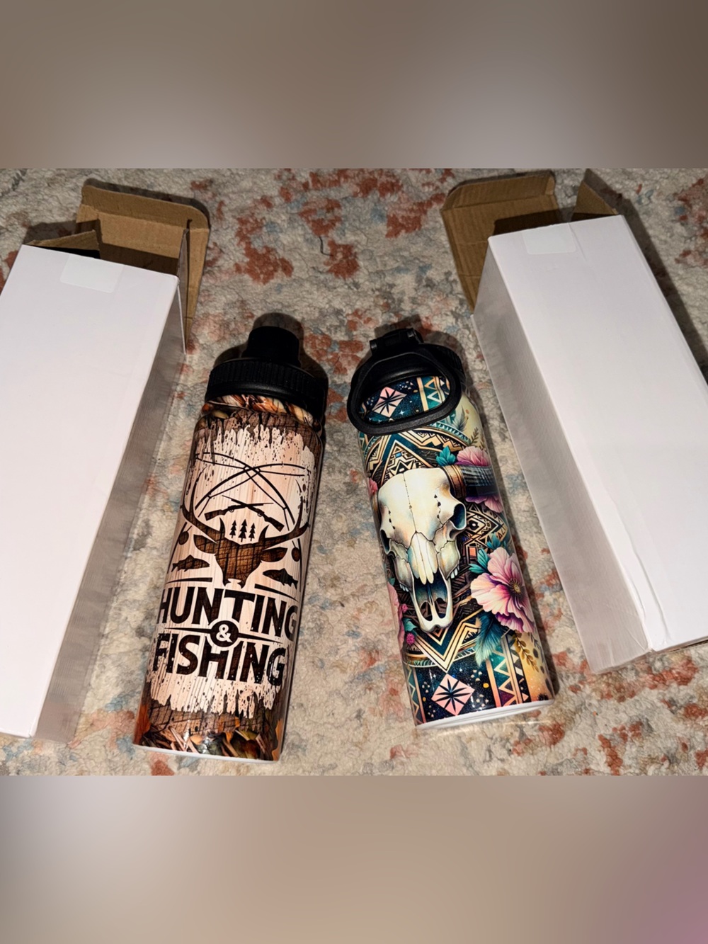 Multicolor Southwestern Skull & Floral Stainless Drink Bottle - Home Dining